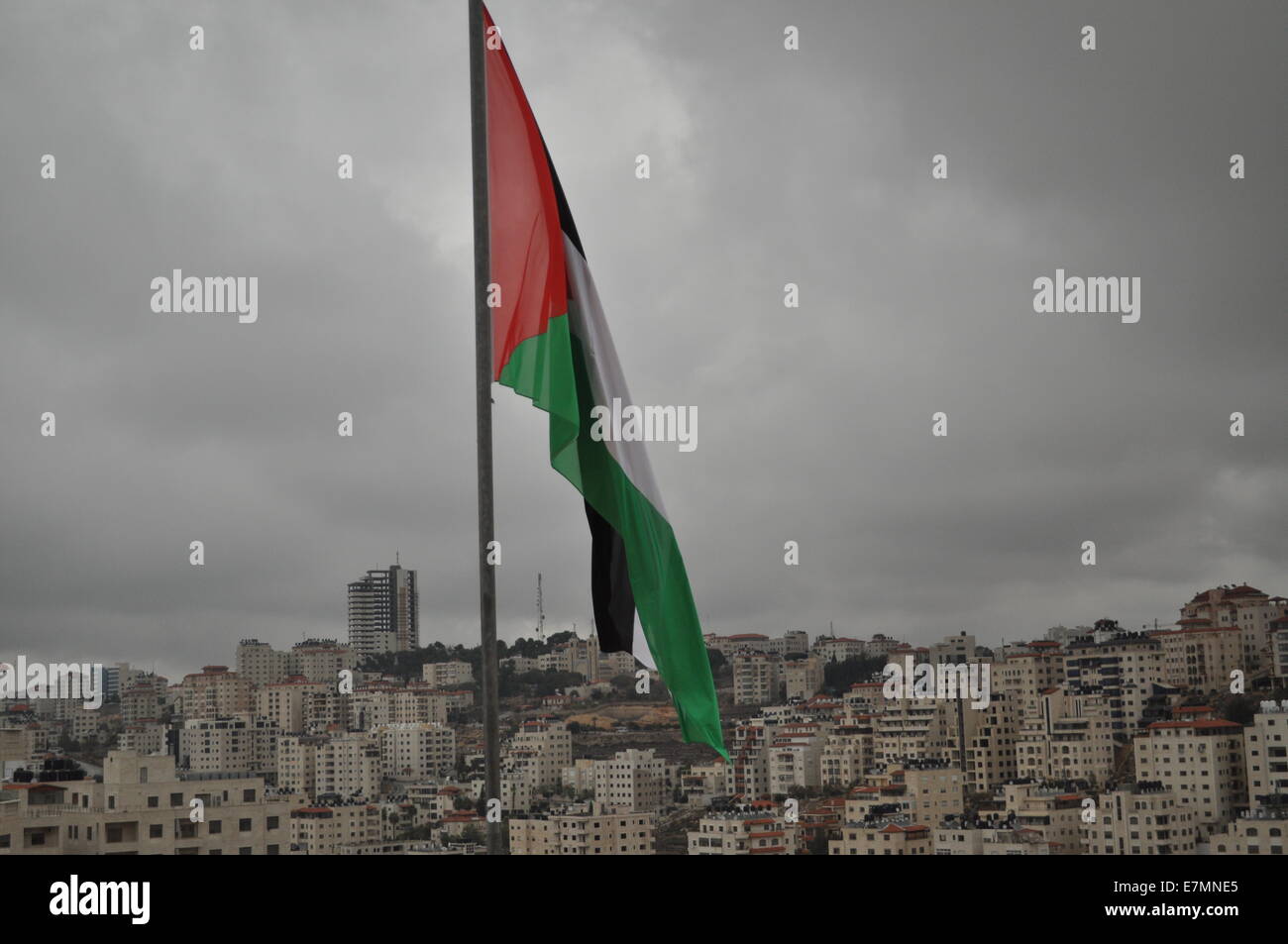 Drapeau Palestinan à Ramallah Banque D'Images