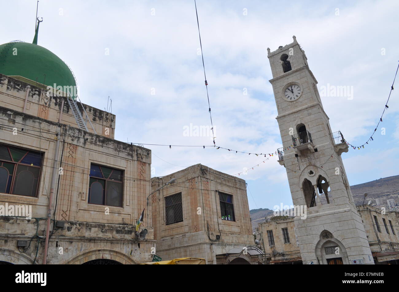 Naplouse, Palestine : l'horloge Banque D'Images