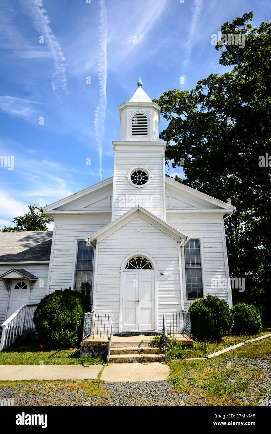 L'église désaffectée à clin blanc, 14200 John Marshall Highway, Gainesville, Virginia Banque D'Images