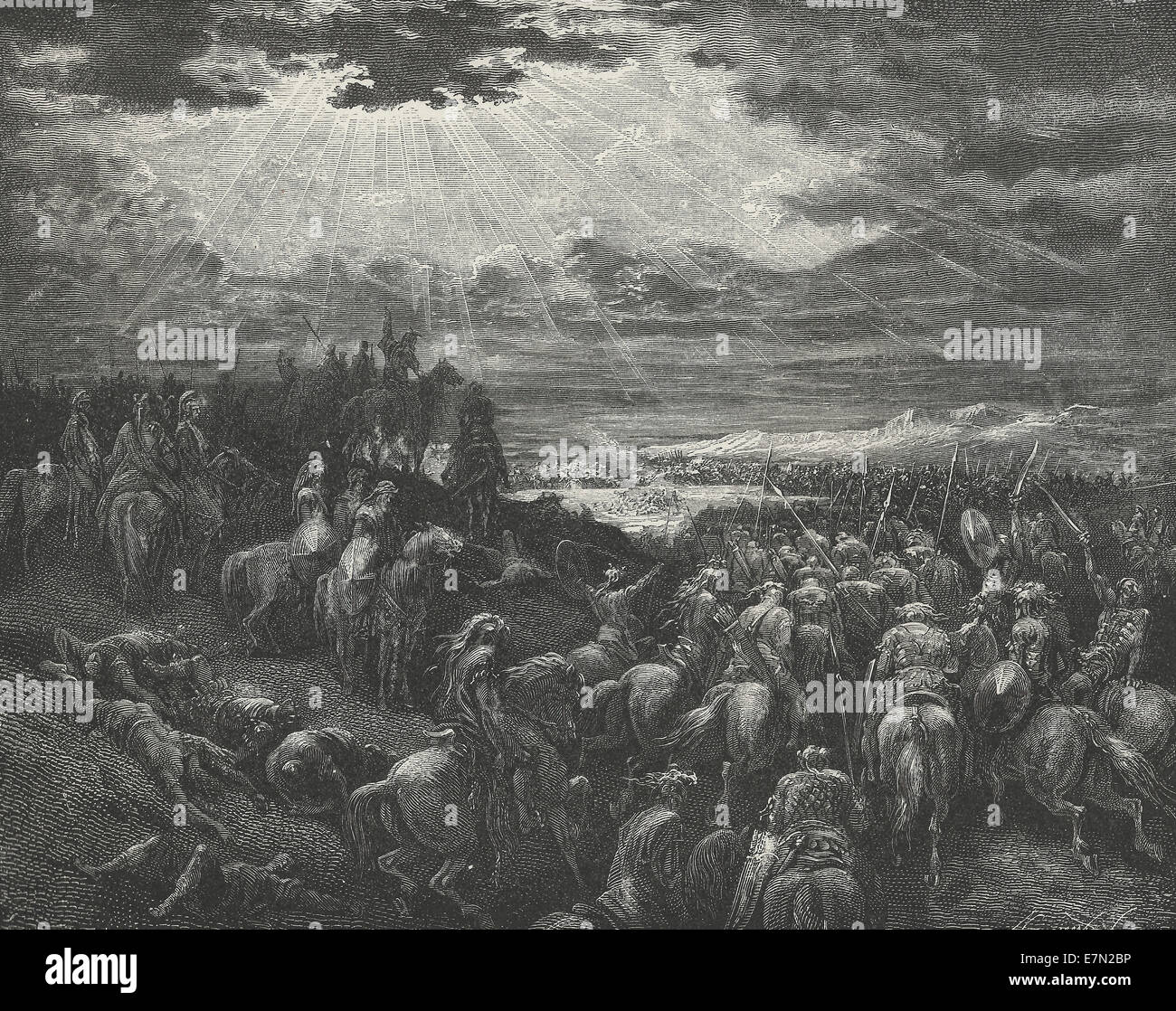 La guerre contre Gabaon, Bataille de l'Ancien Testament Banque D'Images