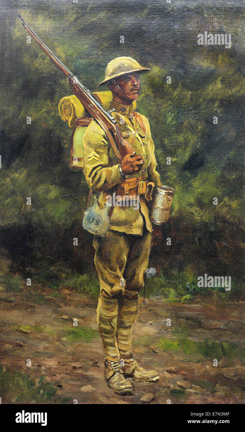 Le Caporal Thompson - 15e Infanterie - American Expeditionary Force - par Raymond Desvarreaux Banque D'Images