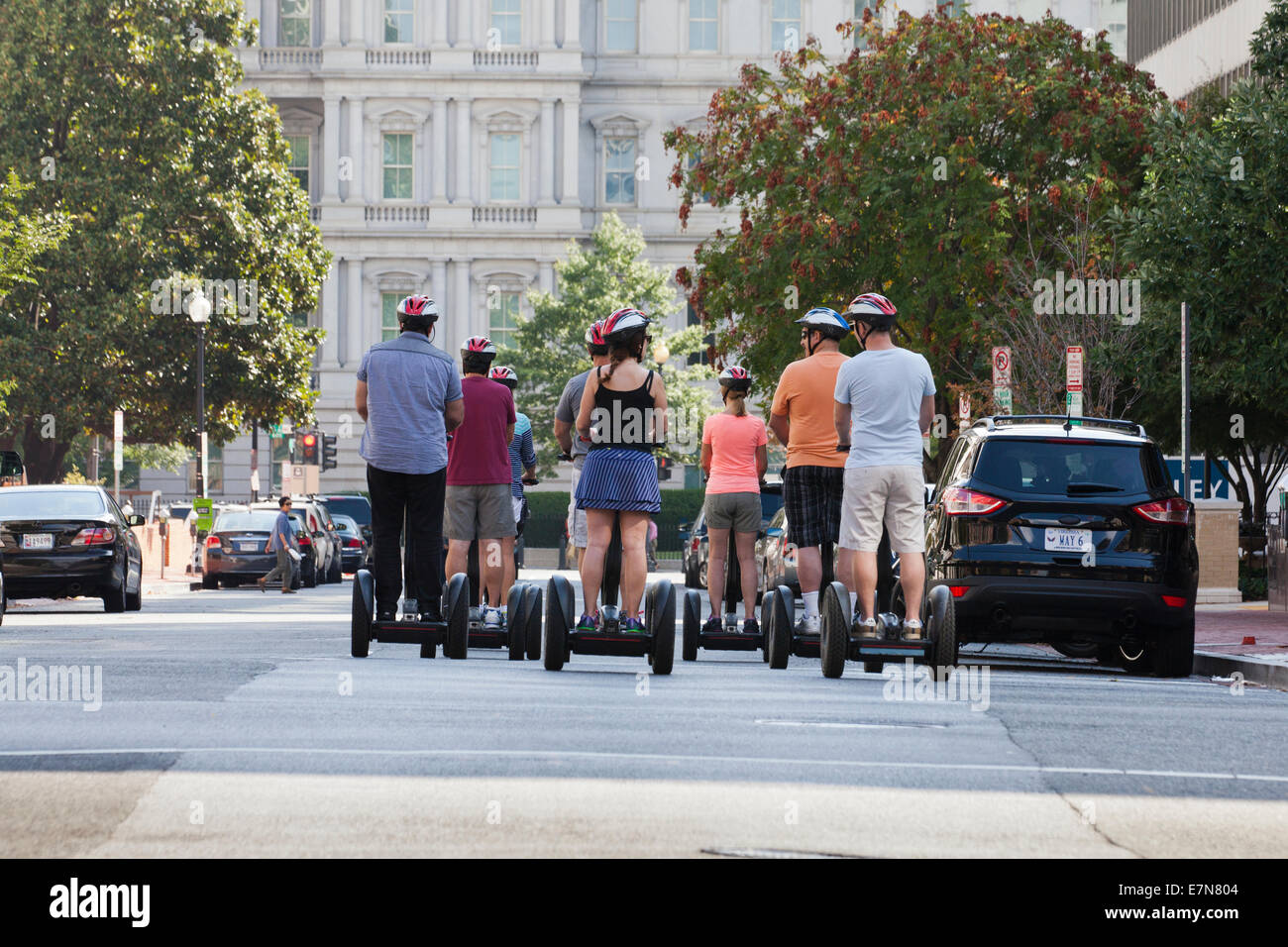 Les gens sur Segway tour - Washington, DC USA Banque D'Images