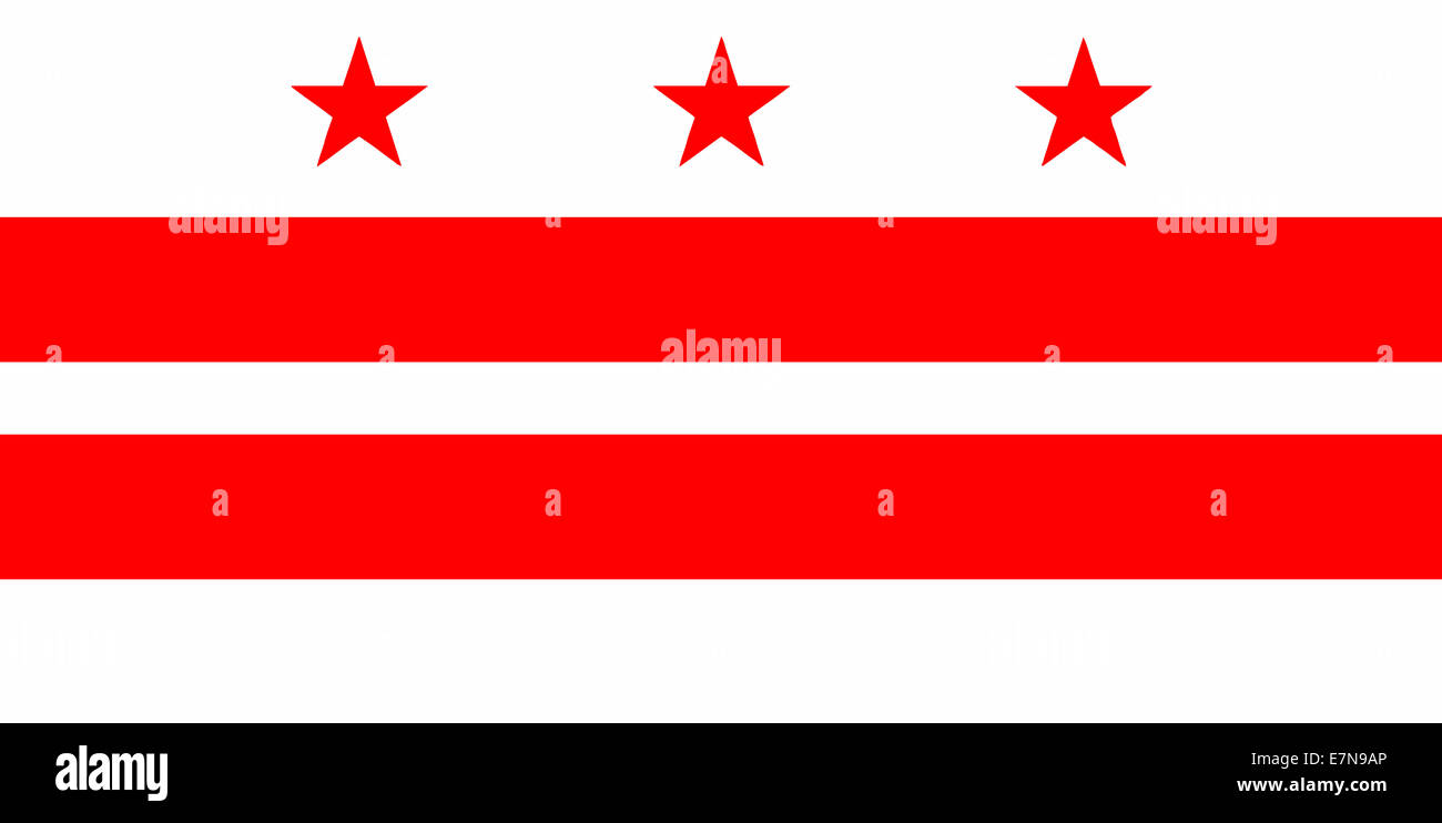 Le drapeau de l'État de Washington DC en rouge et blanc Banque D'Images