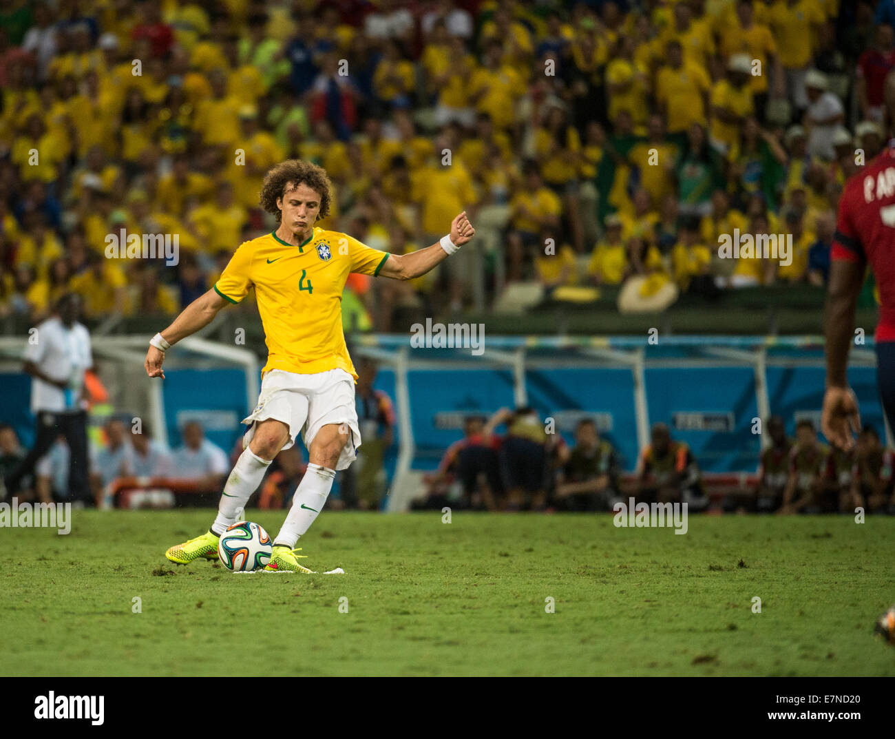 David Luiz. V Brésil Colombie, quart de finale. Coupe du Monde de la FIFA, Brésil 2014. Stade Castelao, Fortaleza. 4 juillet 2014. Banque D'Images