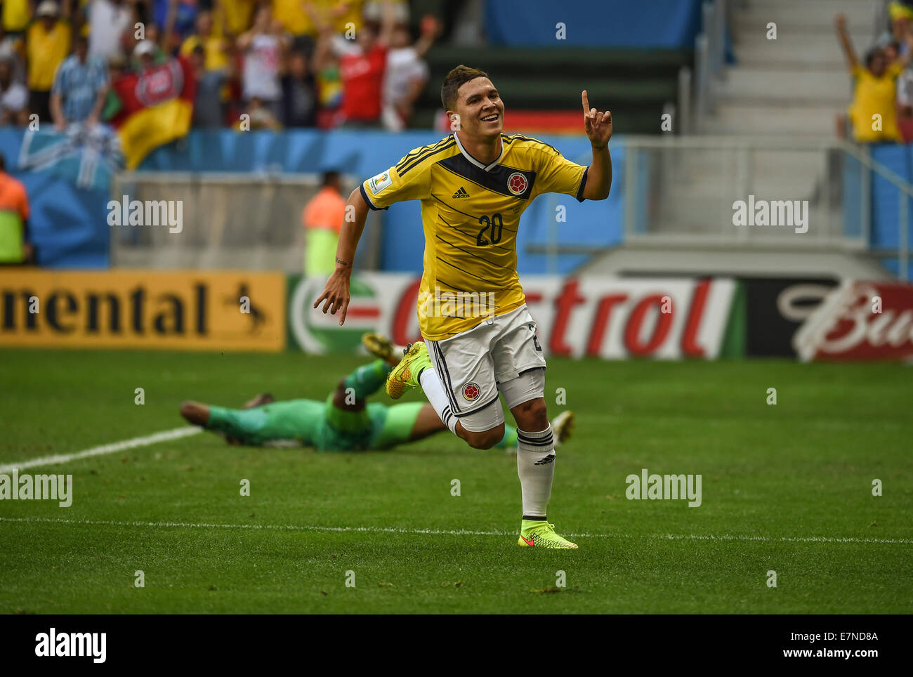 Juan Quintero. Colombie / Côte d'Ivoire. Match de groupe. Coupe du Monde de la FIFA, Brésil 2014. Stade National, Brasilia. 19 juin 2014. Banque D'Images