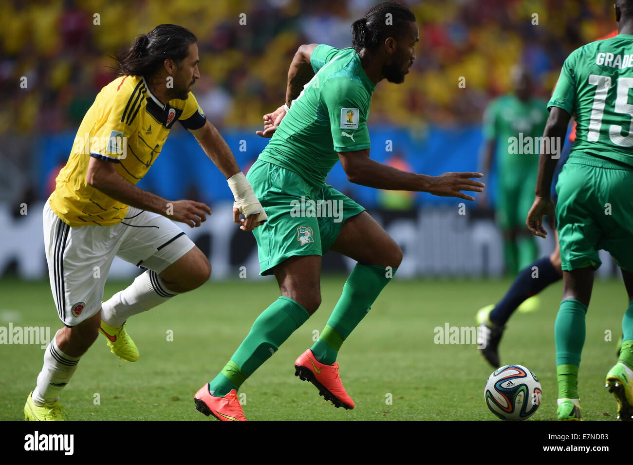 Didier Drogba. Colombie / Côte d'Ivoire. Match de groupe. Coupe du Monde de la FIFA, Brésil 2014. Stade National, Brasilia. 19 juin 2014. Banque D'Images