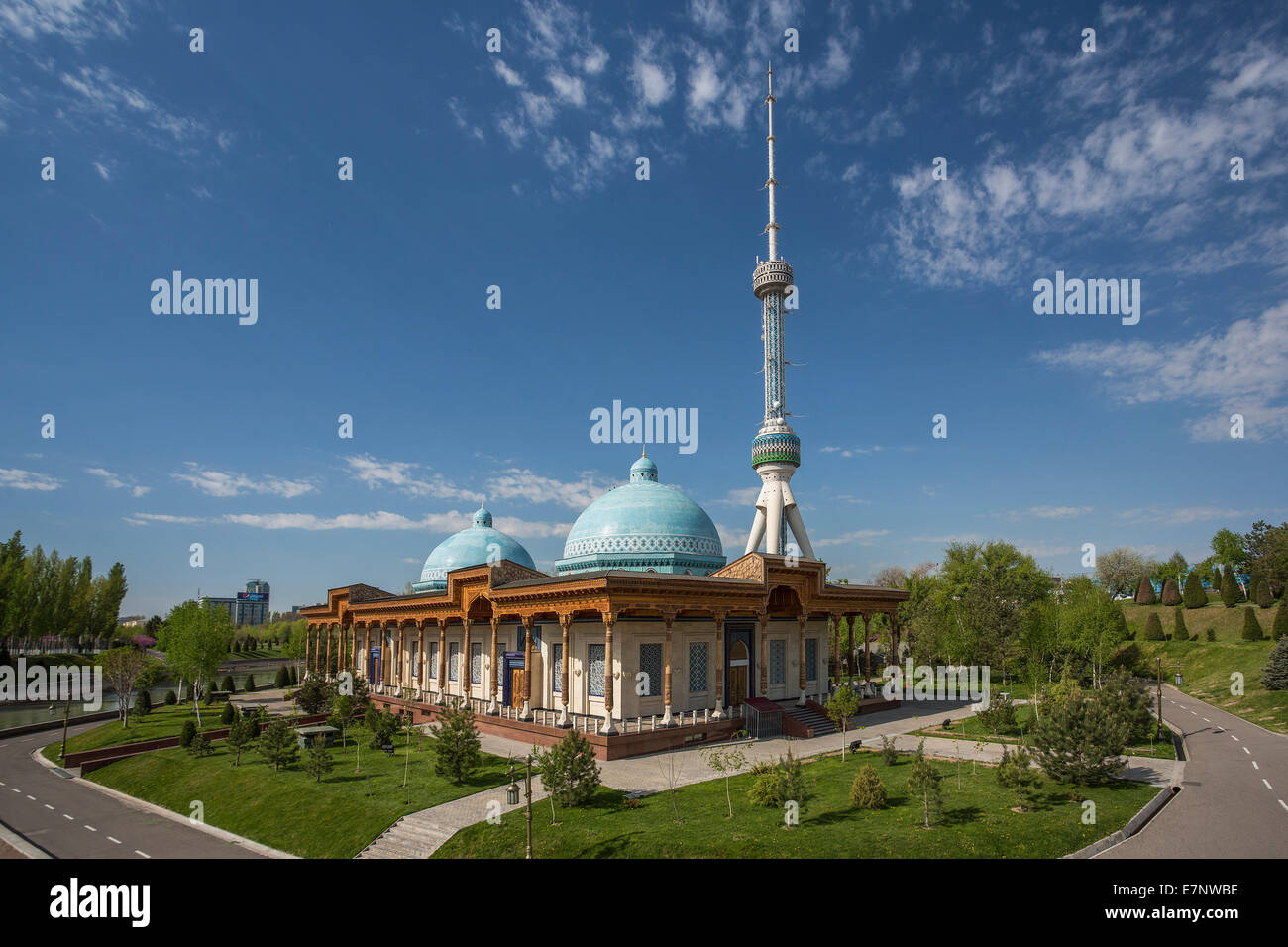 Tachkent, Tachkent, ville, TV, télévision, l'Ouzbékistan, en Asie centrale, en Asie, l'architecture, bleu, communication, dômes, observatoire, Banque D'Images
