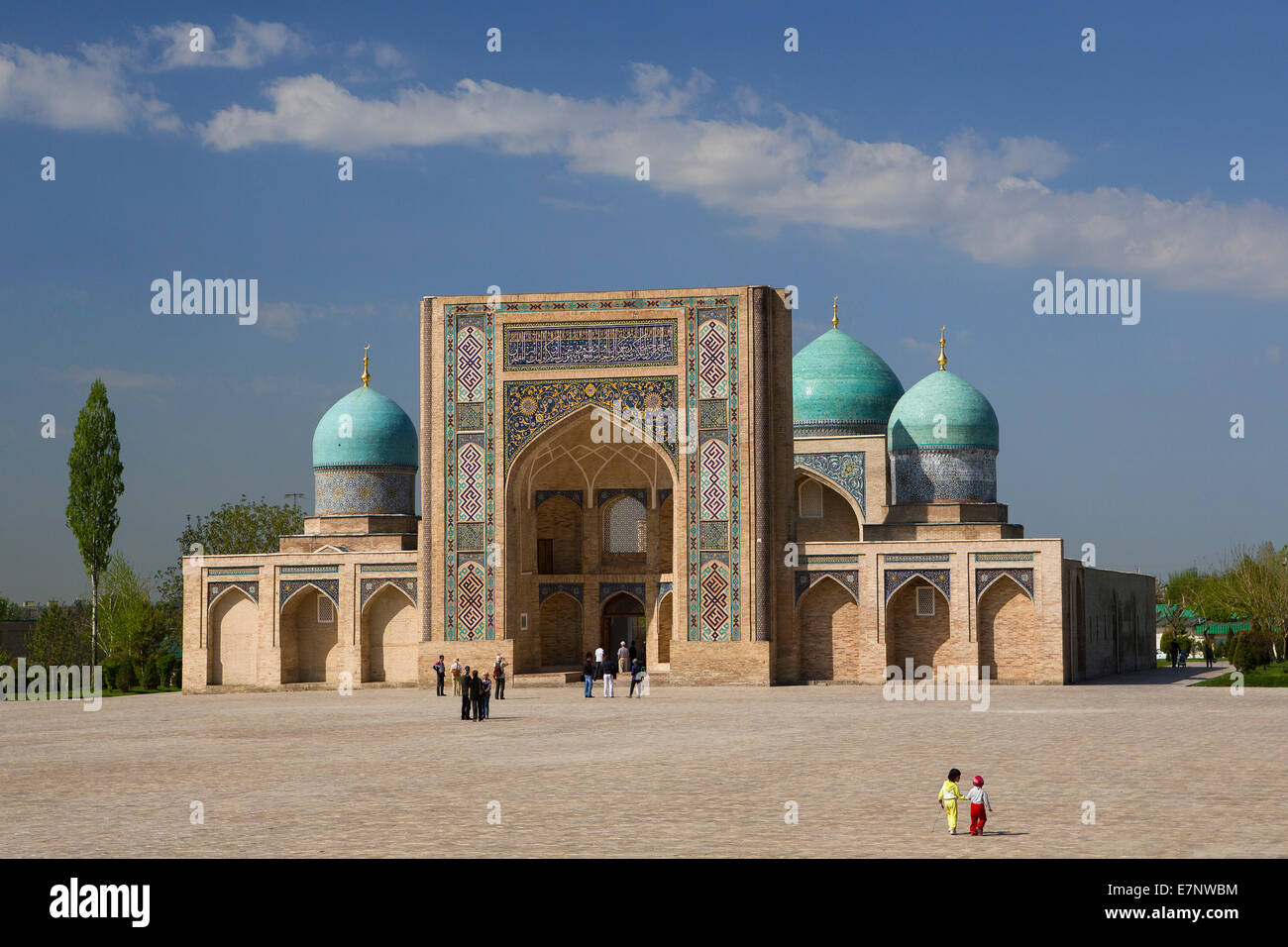 Complexe, Moyie, Moubarak, Hazrat Imam, bibliothèque, musée, Tachkent, ville, l'Ouzbékistan, en Asie centrale, en Asie, l'architecture, bleu, dômes, Banque D'Images