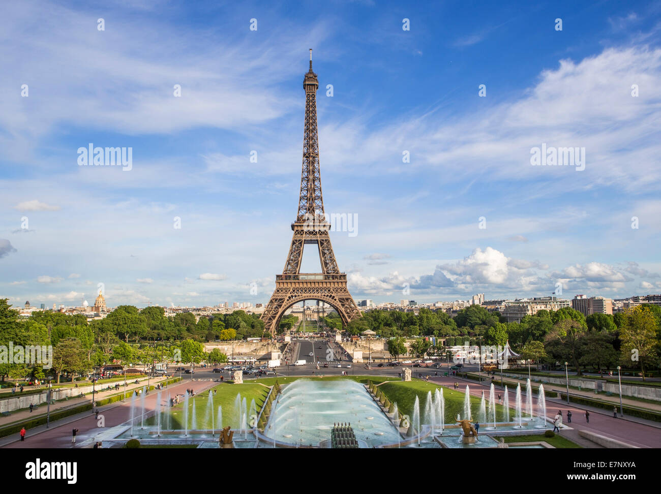Ville, Tour Eiffel, Paris, France, architecture, célèbre, fontaines, panorama, Skyline, tour, tourisme, voyages Banque D'Images