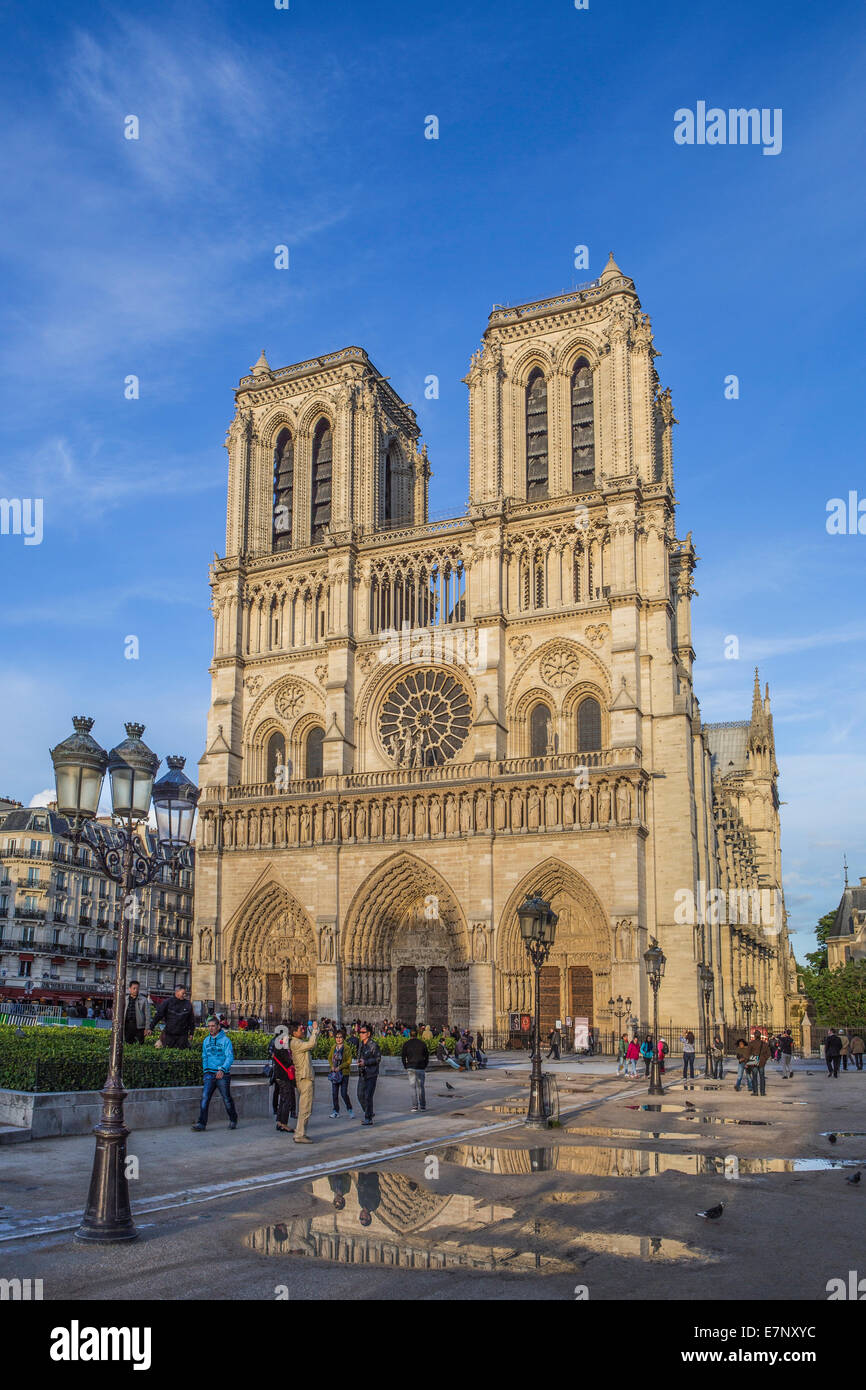 Cathédrale, Ville, France, Notre Dame, Paris, architecture, catholique, chrétienne, célèbre, gothique, la religion, le tourisme, voyages Banque D'Images
