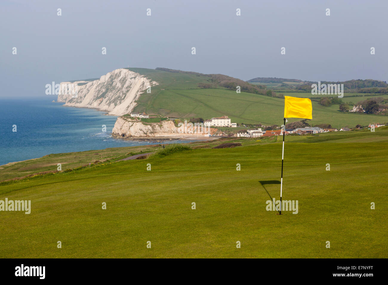 L'Angleterre, l'Europe, Hampshire, Île de Wight, l'eau douce Bay Golf Course Banque D'Images