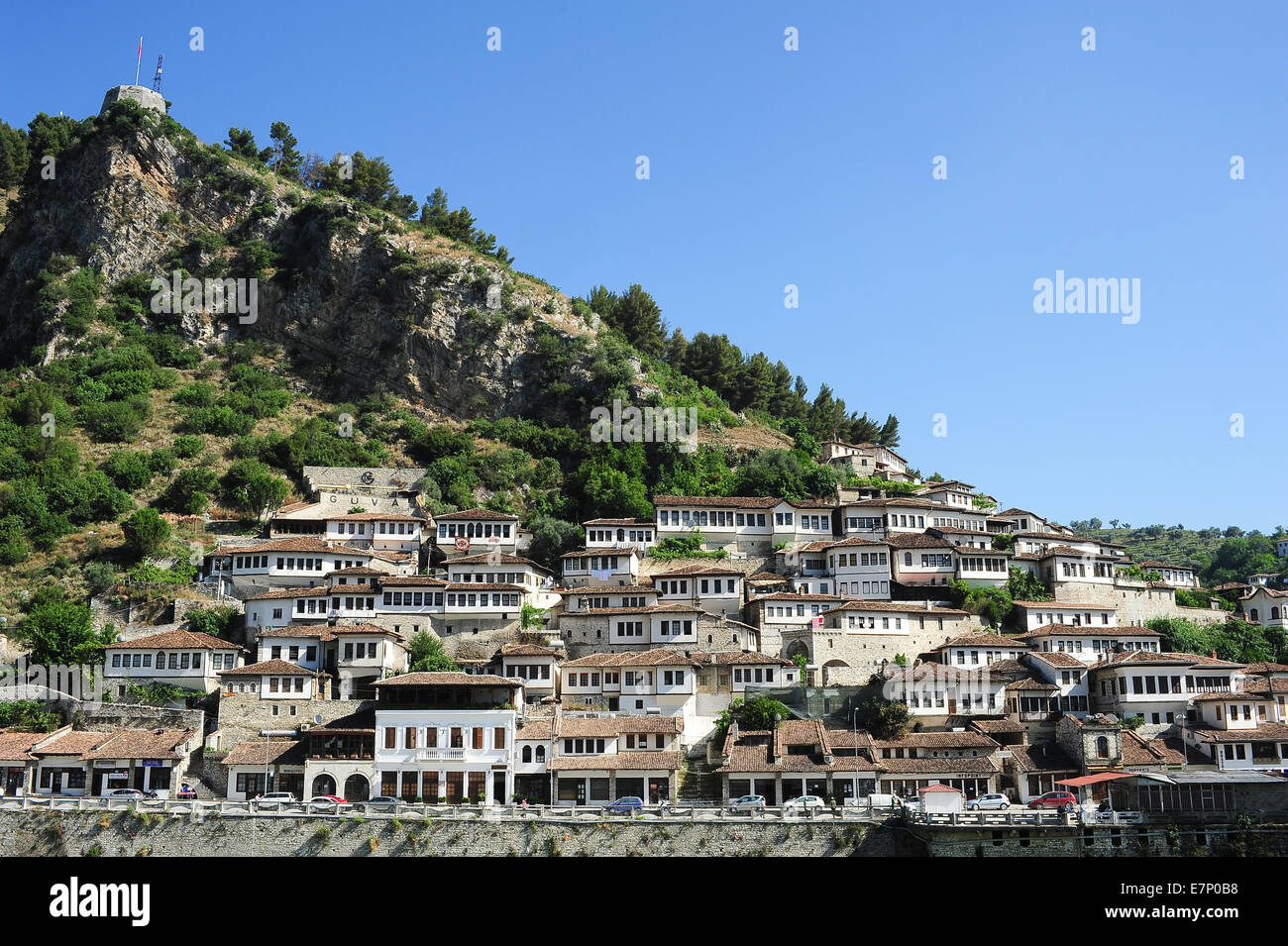 L'Albanie, l'albanais, l'architecture, l'attraction, Balkans, Berat, Berati, bâtiment, bâtiments, byzantine, l'église, ville, culture, Euro Banque D'Images
