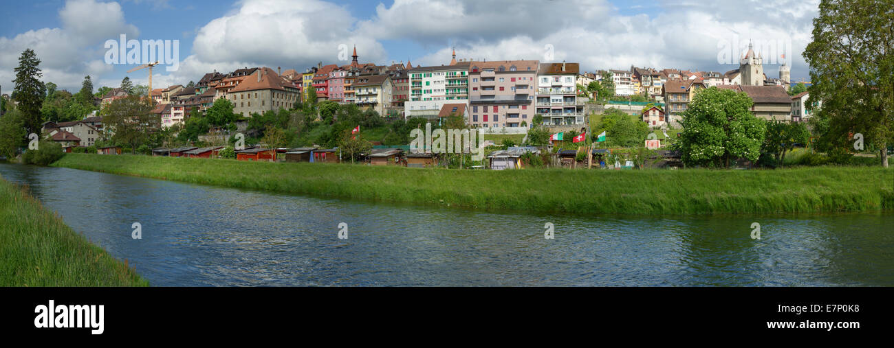 Château, Orbe, canton, VD, Vaud, Suisse occidentale, la Romandie, village, ville, ville, la Suisse, l'Europe, Banque D'Images