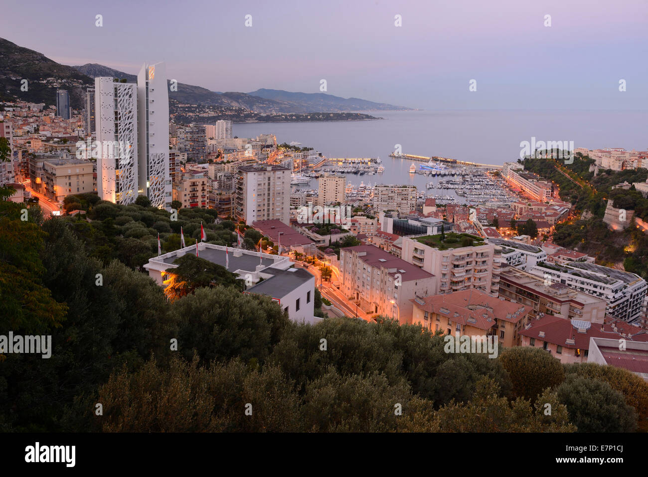 Europe, France, Monaco, Monte Carlo, French, Riviera, port de plaisance, du luxe, de la Méditerranée, Côte, ville, ville, paradis fiscal Banque D'Images