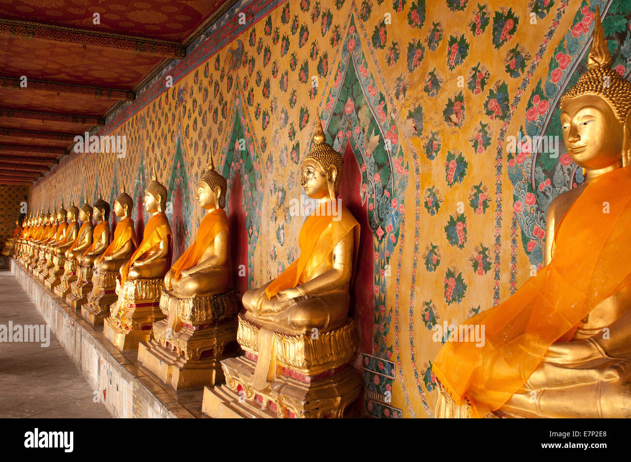 Galerie, Bouddhas, Wat Arun, Bangkok, Thaïlande, Asie, religion, tourisme, Banque D'Images