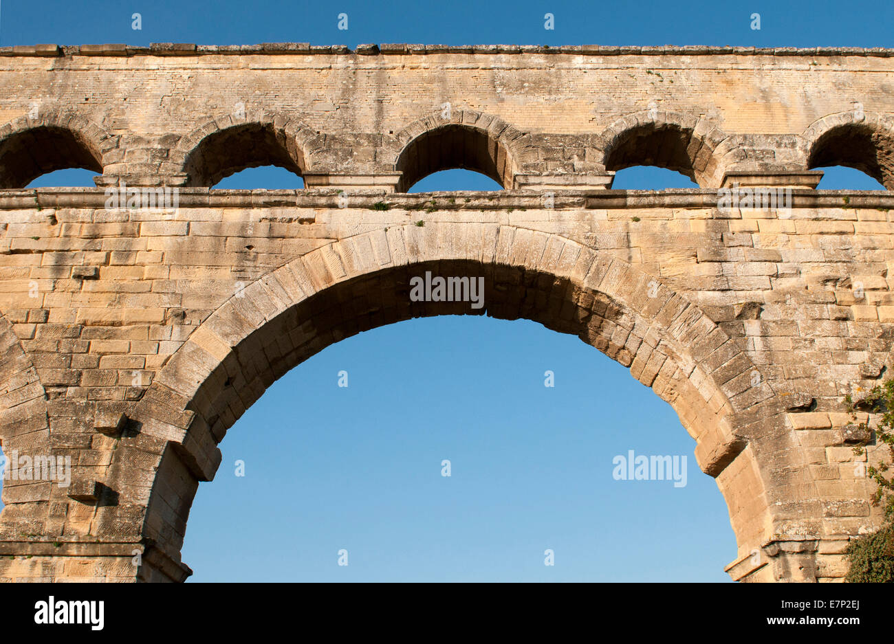 Pont du Gard, France, tourisme, pont, aqueduc, tourisme, détail, Banque D'Images