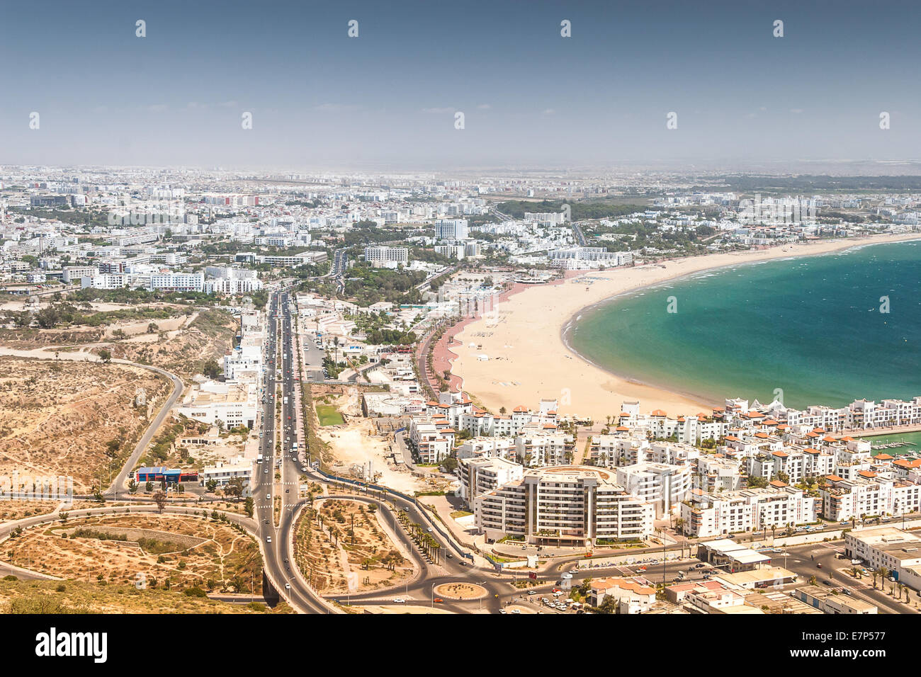 Vue sur la ville d'Agadir, Maroc Banque D'Images