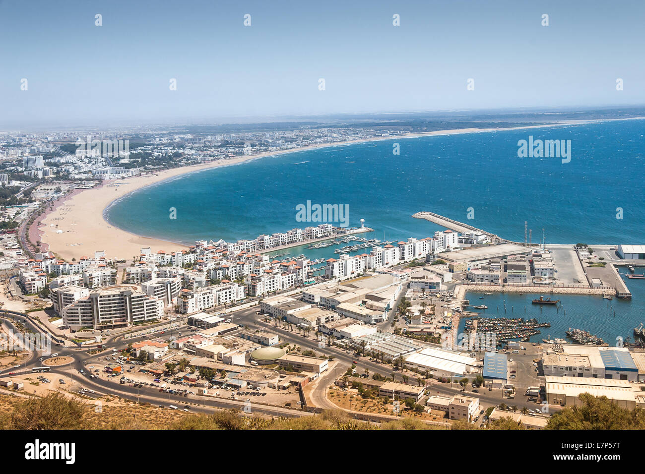 Vue sur la ville d'Agadir, Maroc Banque D'Images