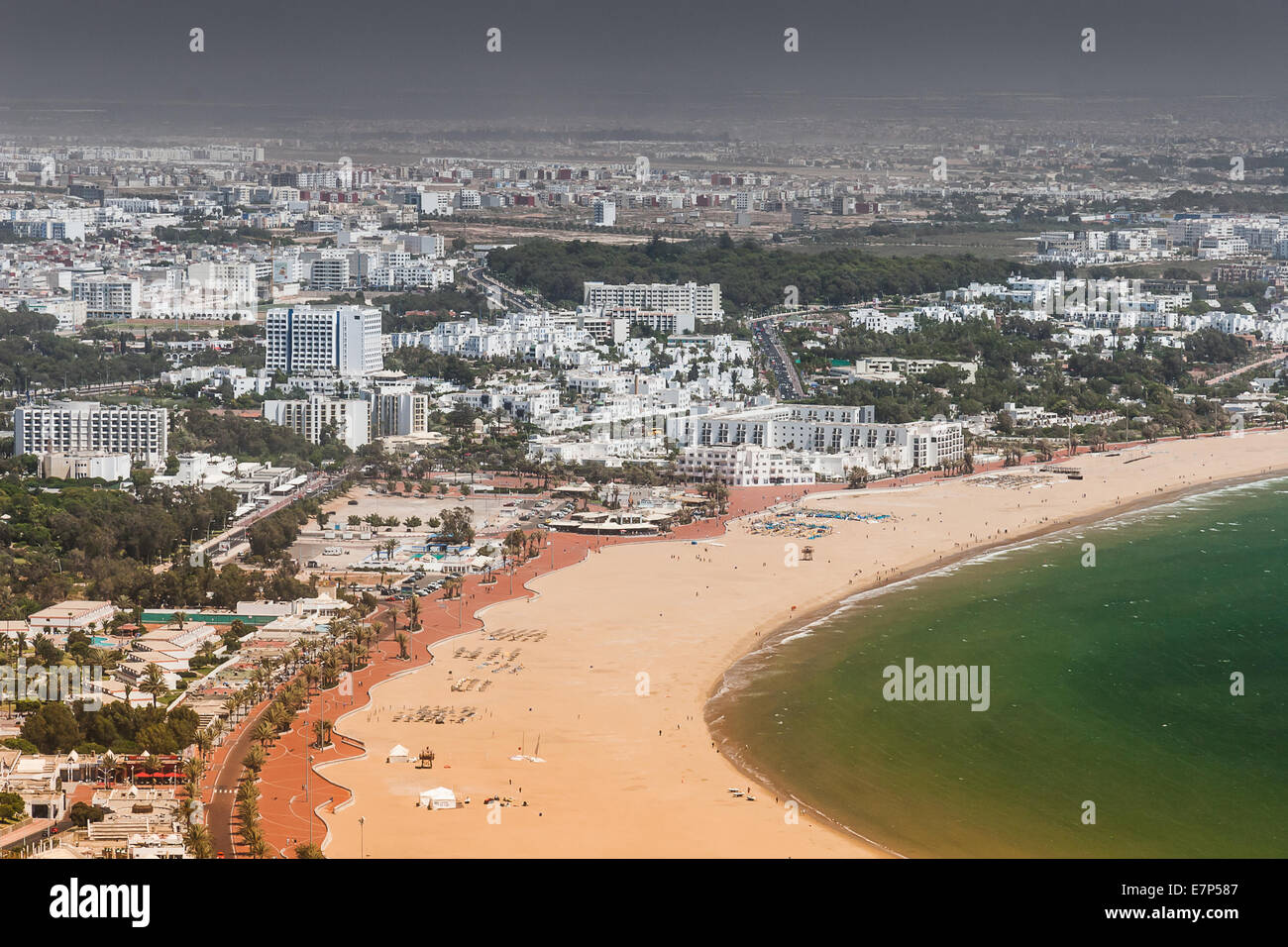 Vue sur la ville d'Agadir, Maroc Banque D'Images