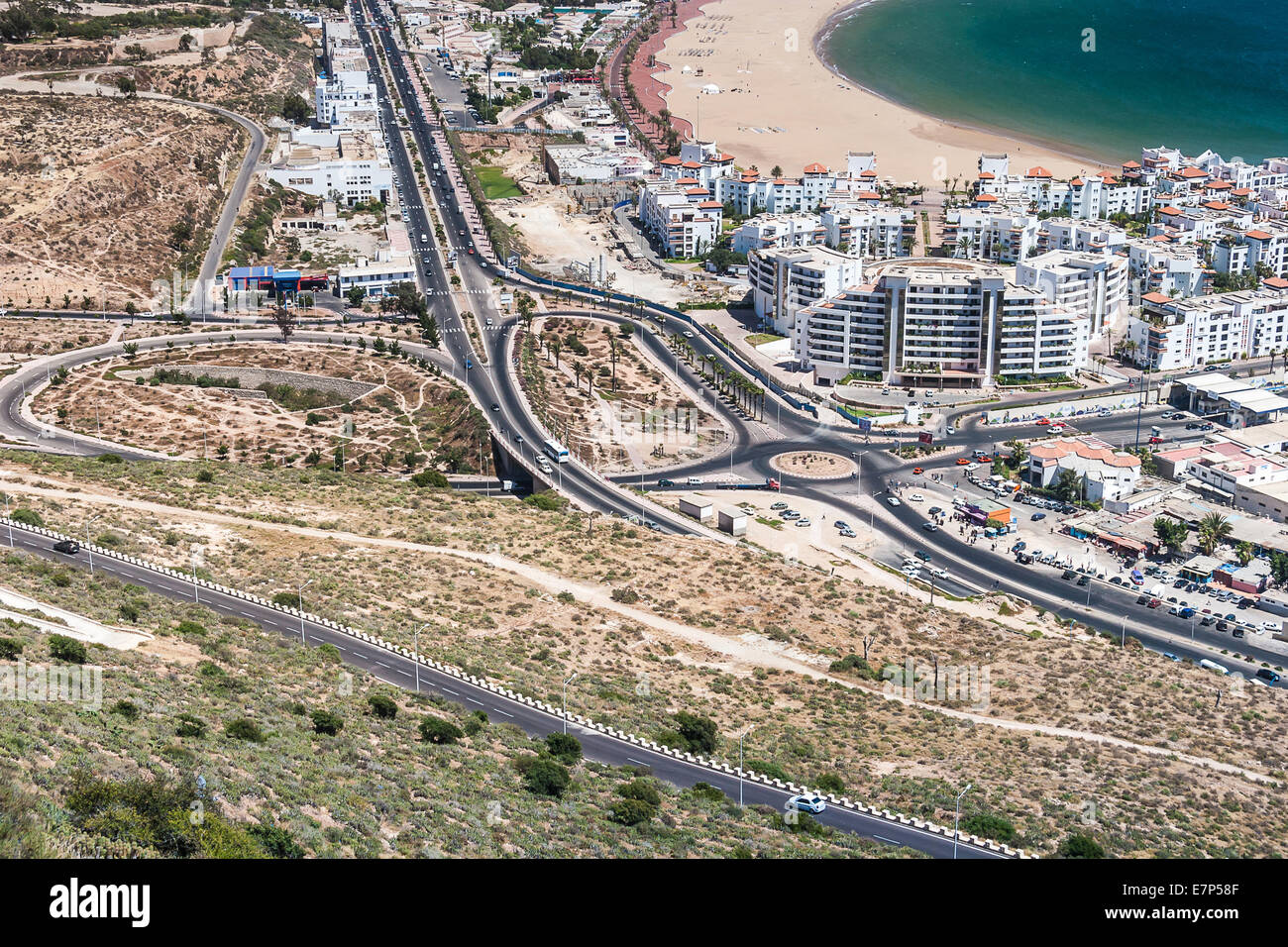 Vue sur la ville d'Agadir, Maroc Banque D'Images