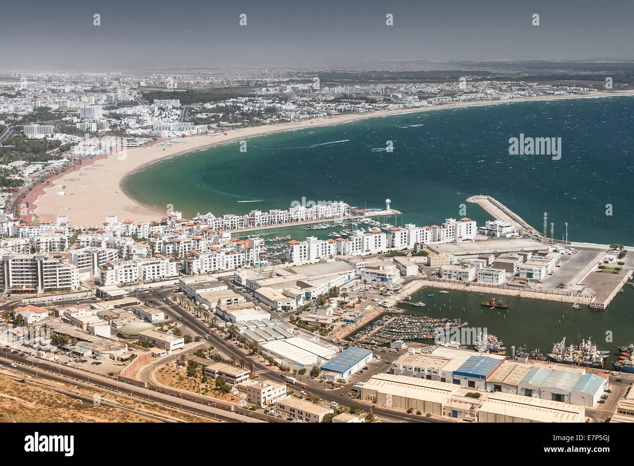 Vue sur la ville d'Agadir, Maroc Banque D'Images