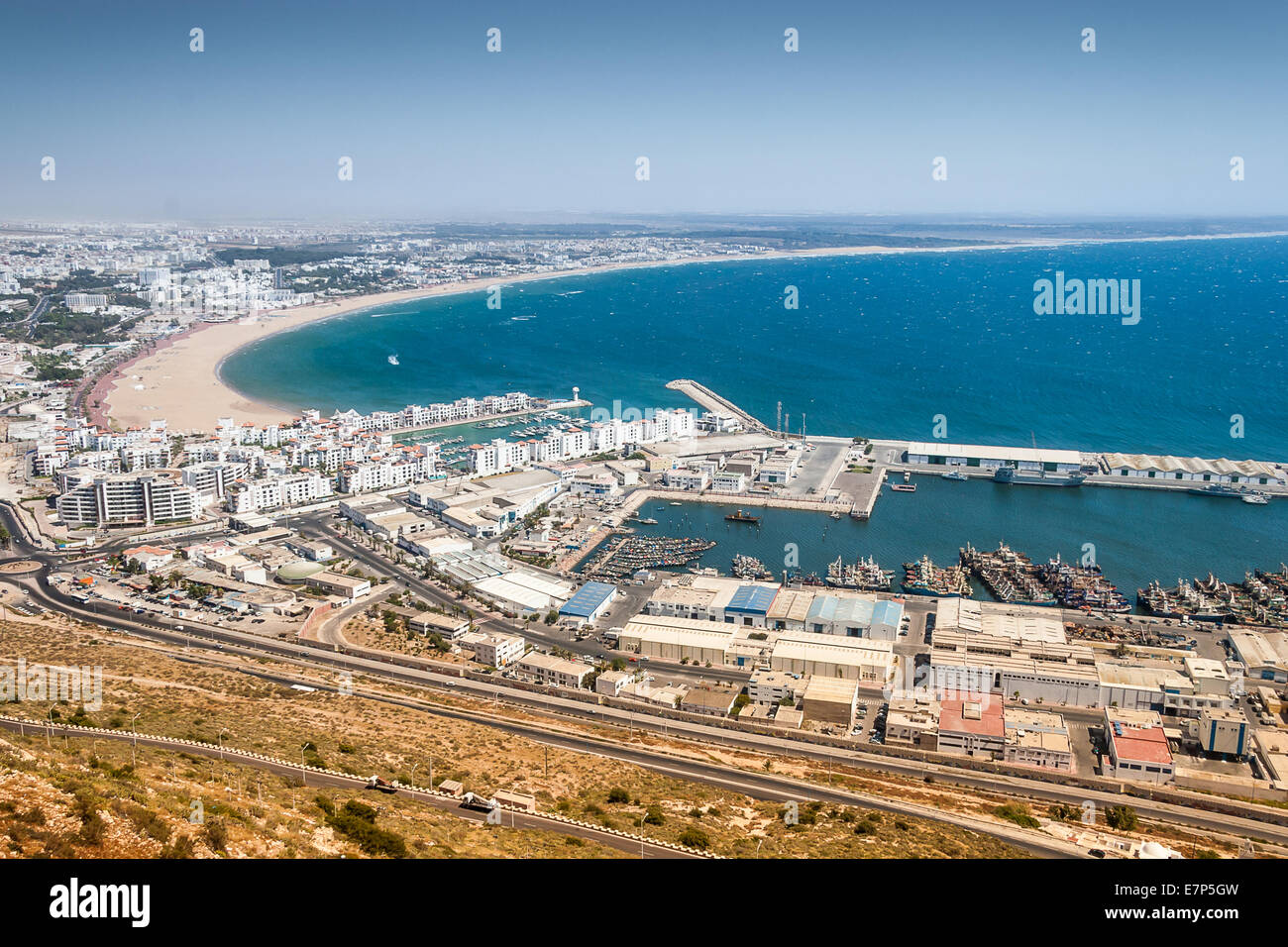 Vue sur la ville d'Agadir, Maroc Banque D'Images