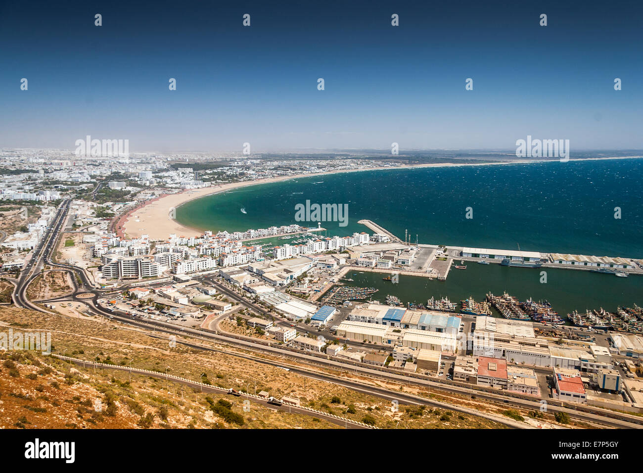 Vue sur la ville d'Agadir, Maroc Banque D'Images