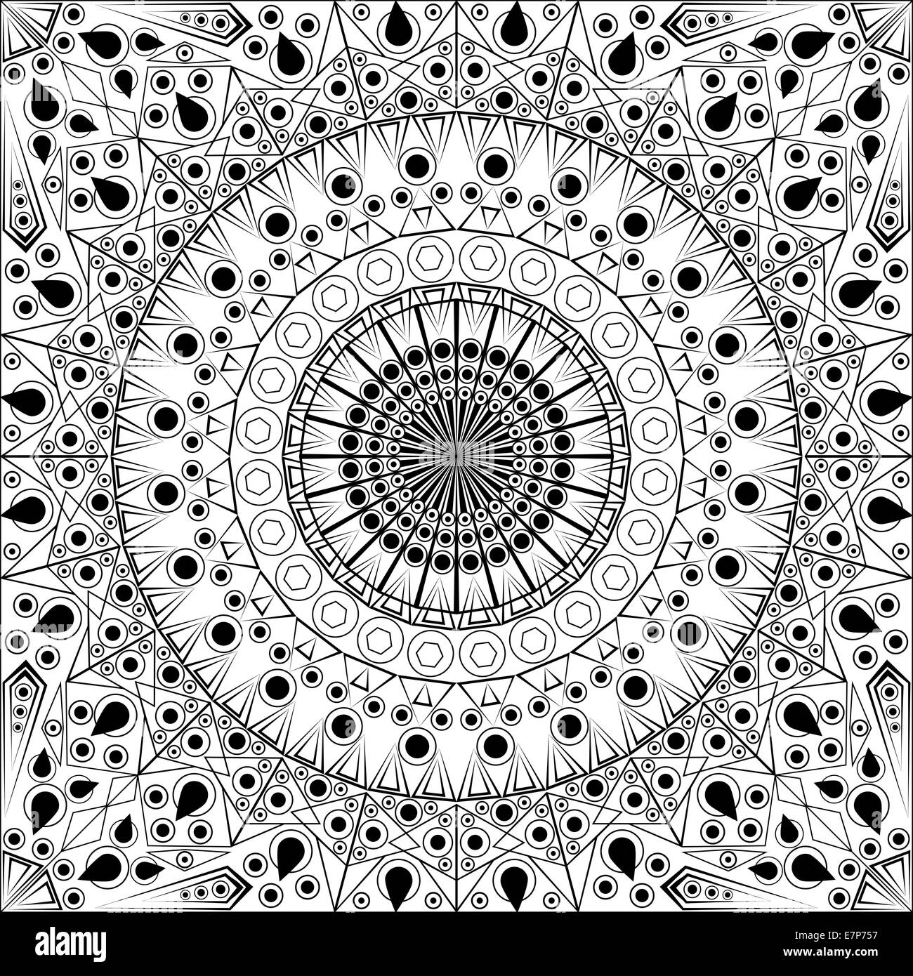 Noir et blanc fond à motifs ethniques. Ornement Arabesque Banque D'Images