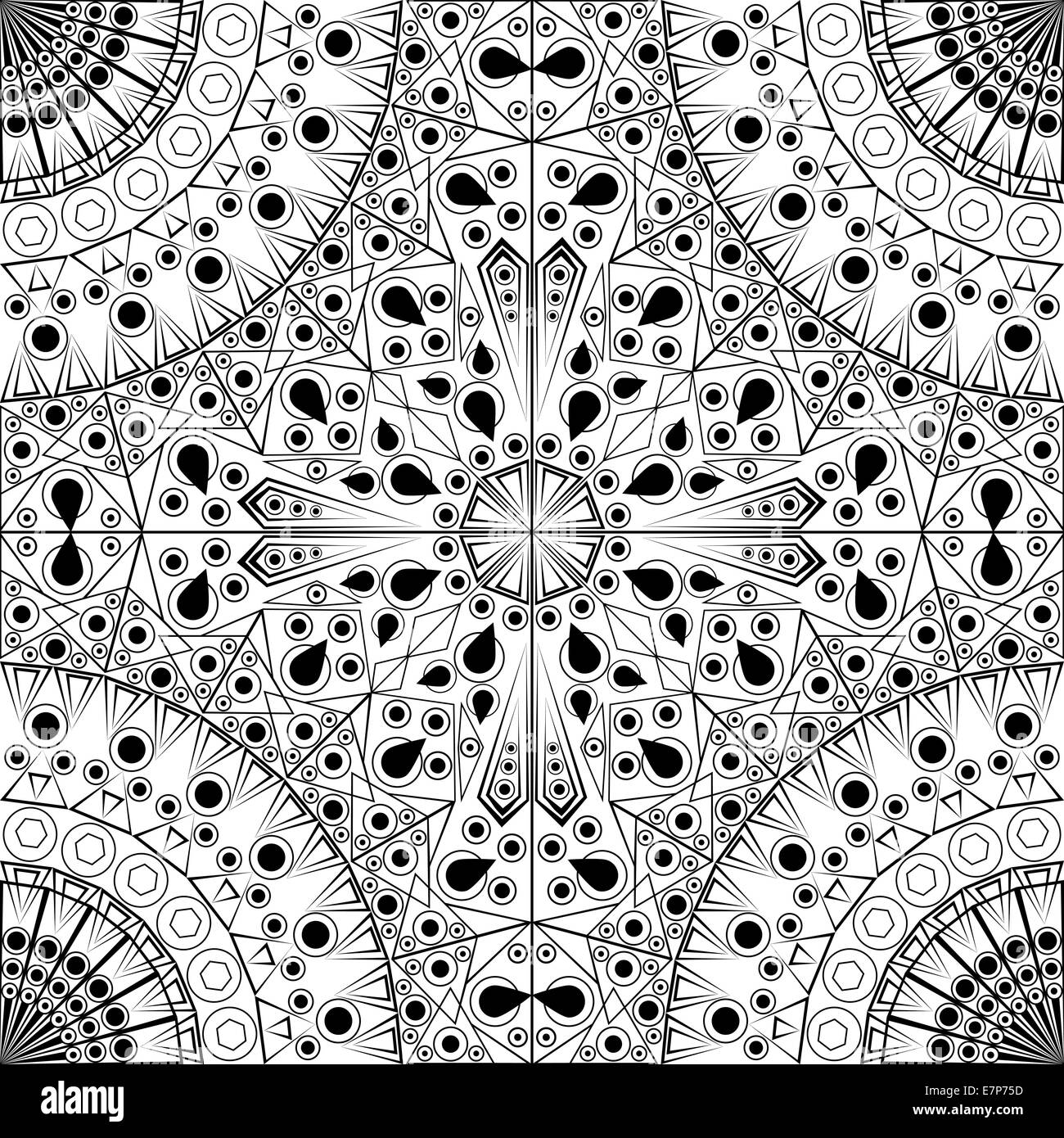 Noir et blanc fond à motifs ethniques. Ornement Arabesque Banque D'Images