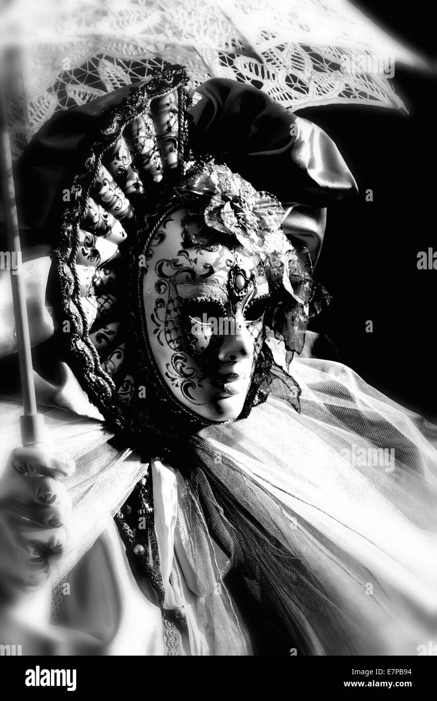 Vue d'un masque de carnaval de Venise Banque D'Images