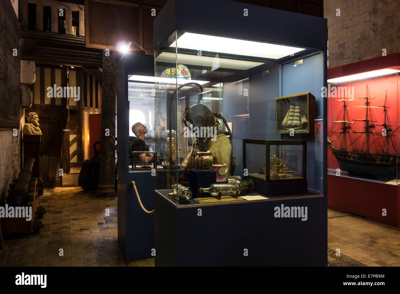 Musée de la Marine / Musée Naval de l'église Saint-Étienne / St Stephen, plus ancienne église de Honfleur, Normandie, France Banque D'Images