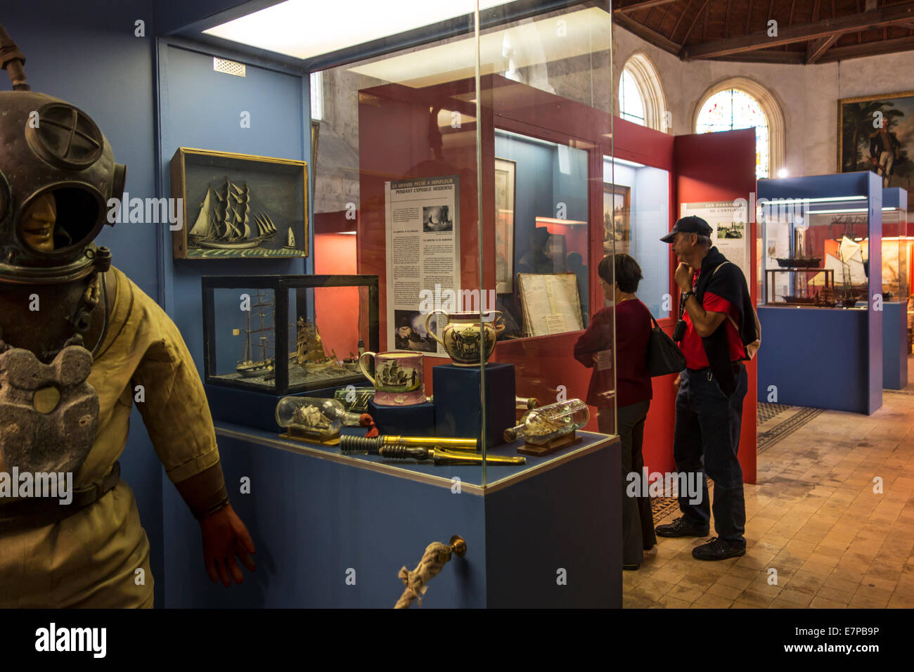 Musée de la Marine / Musée Naval de l'église Saint-Étienne / St Stephen, plus ancienne église de Honfleur, Normandie, France Banque D'Images