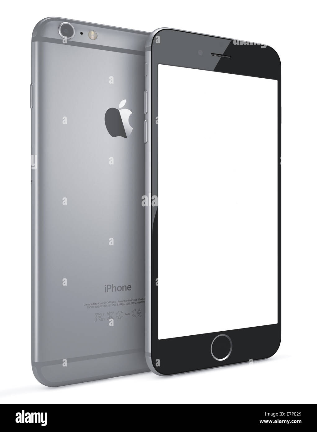 Espace Apple iPhone 6 Gris Plus avec écran vide Banque D'Images
