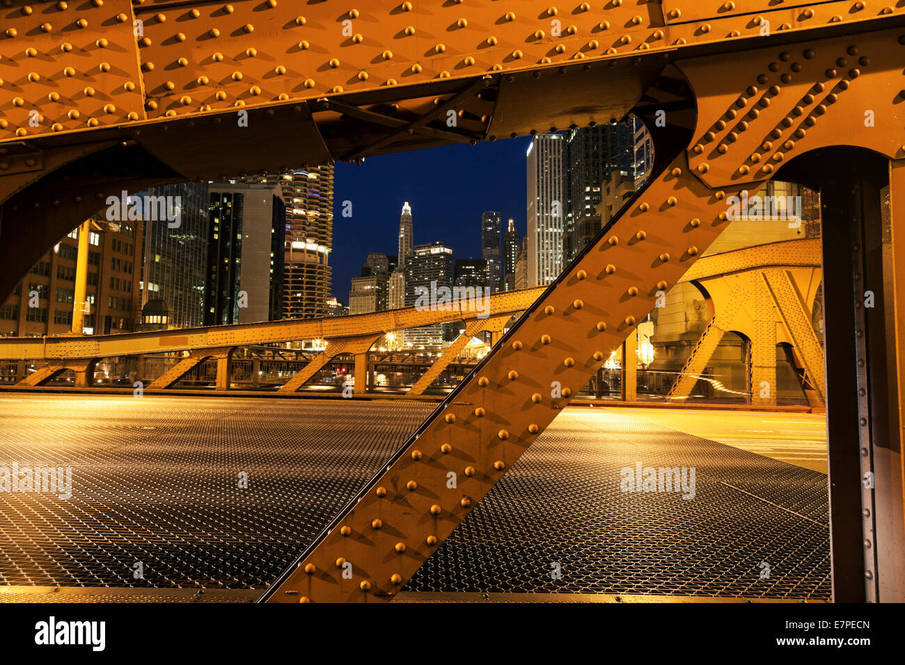 États-unis, Illinois, Chicago, pont sur la rivière Chicago Banque D'Images