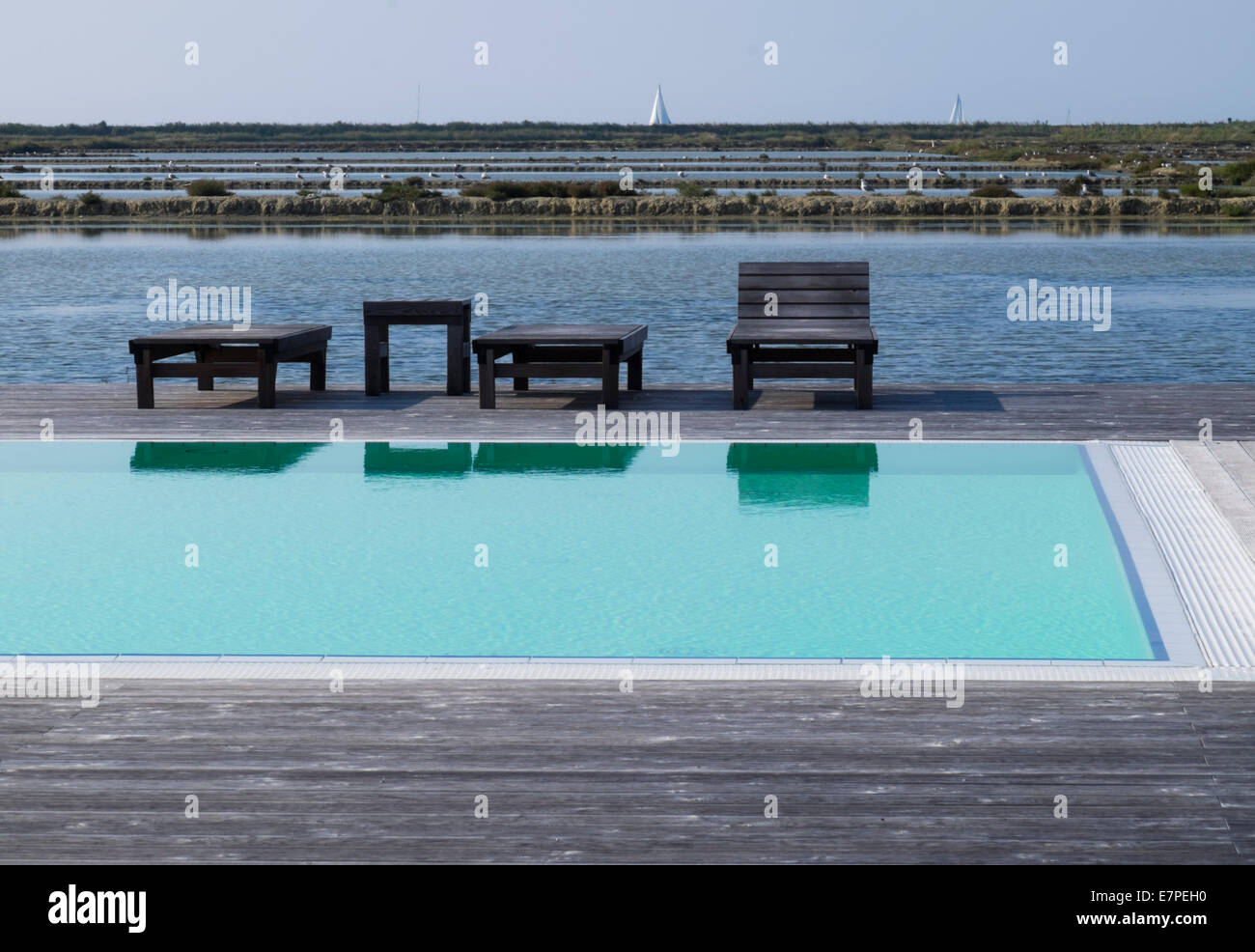 La piscine du Lepa Vida de Sečovlje salines, Slovénie Banque D'Images