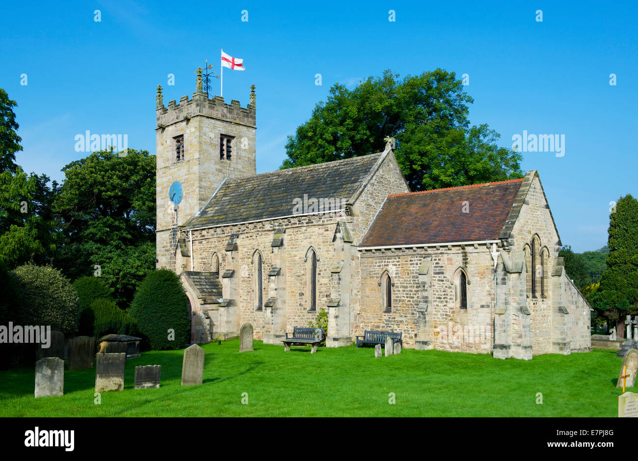 L'église St Oswald, Collingham, West Yorkshire, England UK Banque D'Images