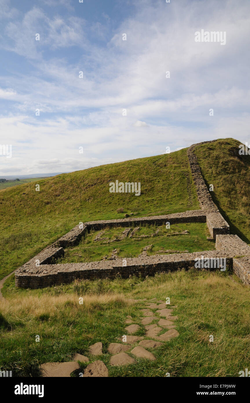 Mur d'Hadrien et Cawfields Milecastle à numéro 42. Banque D'Images