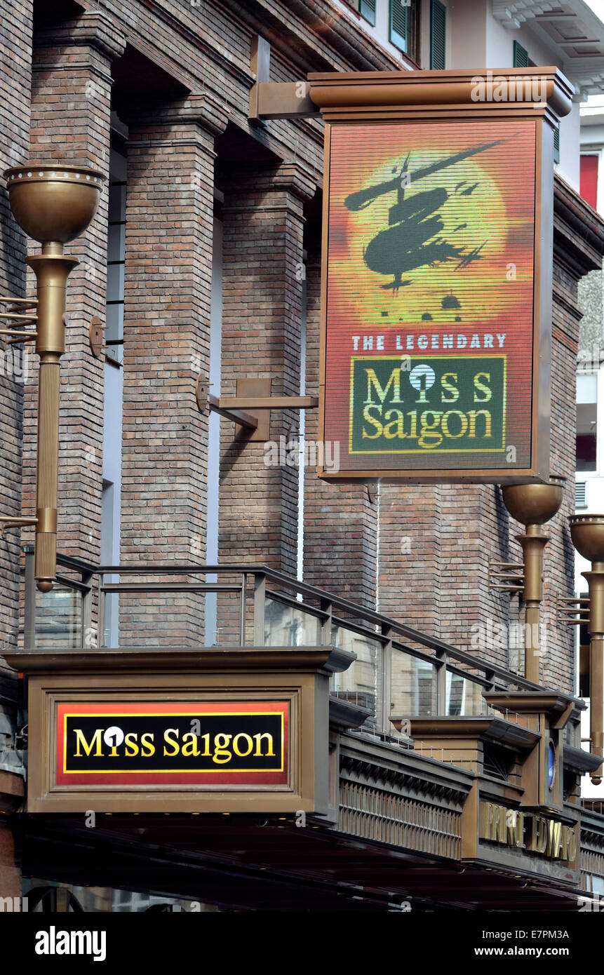 Londres, Angleterre, Royaume-Uni. Miss Saigon at the Prince Edward Theatre de Old Compton Street 2014 Banque D'Images