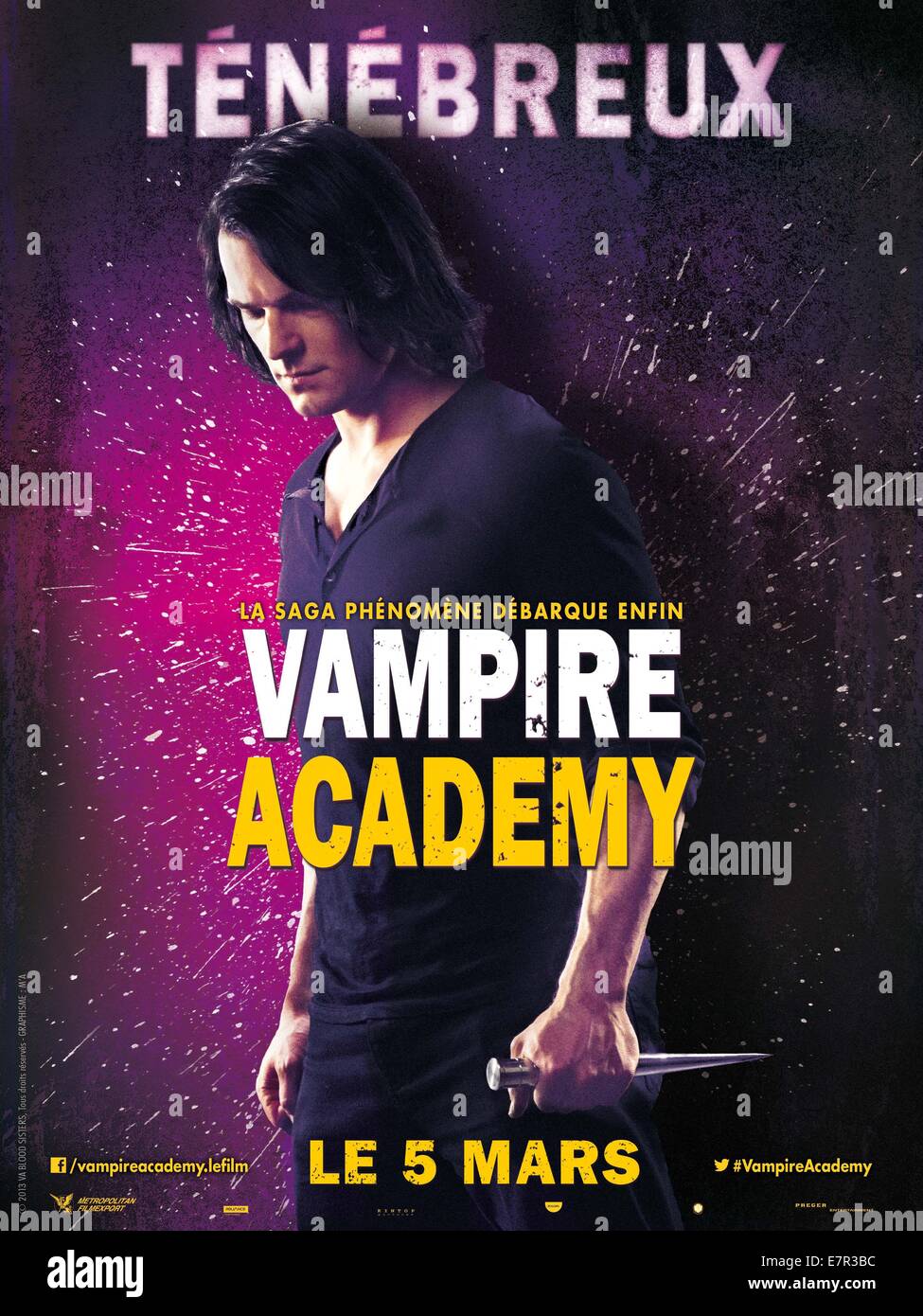 Vampire Academy Année : 2014 UK / USA Réalisateur : Mark Waters Danila Kozlovsky Movie poster (Fr) Banque D'Images