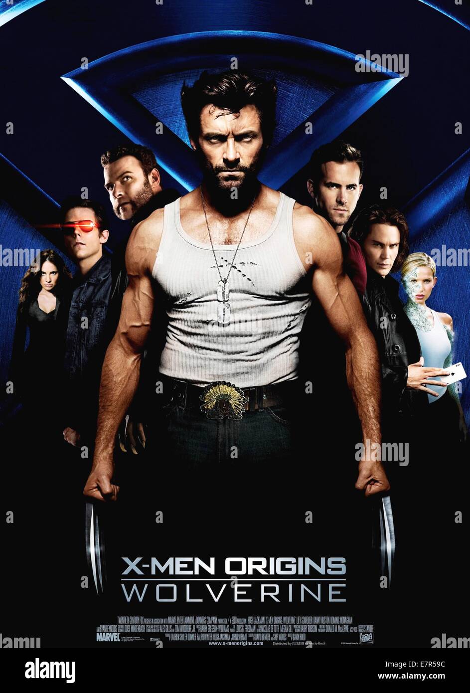 X-Men Origins : Wolverine Année : 2009 USA / Australie / Canada Réalisation : Gavin Hood Hugh Jackman, Liev Schreiber, Ryan Reynolds Film poster (USA) Banque D'Images