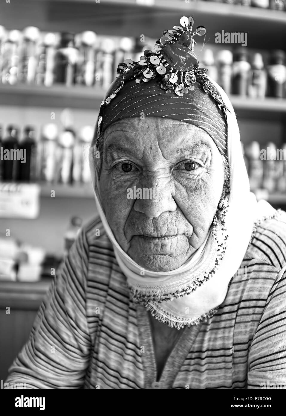 Personnes âgées femme village turc Banque D'Images