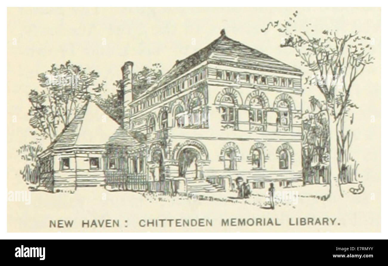 US-CT(1891) p127 NEW HAVEN, CHITTENDEN MEMORIAL LIBRARY Banque D'Images