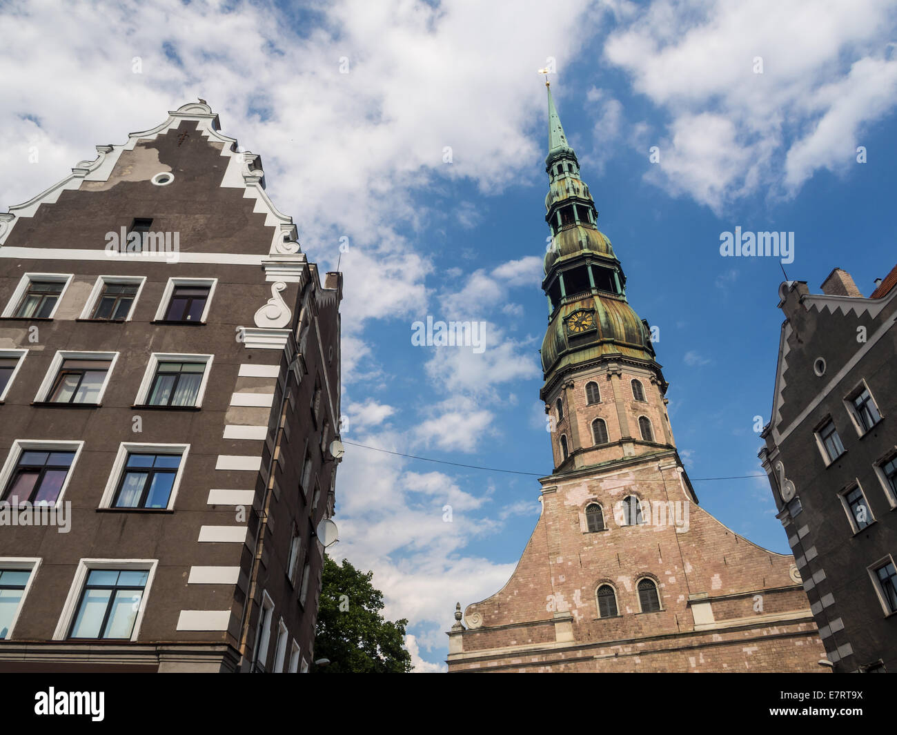 Saint Peter's Church à Riga, Lettonie. Banque D'Images