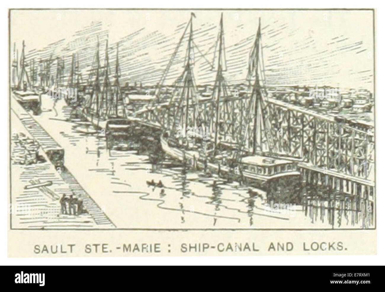 US-MI(1891) p411 SAULT STE.-MARIE, SHIP CANAL ET SERRURE Banque D'Images