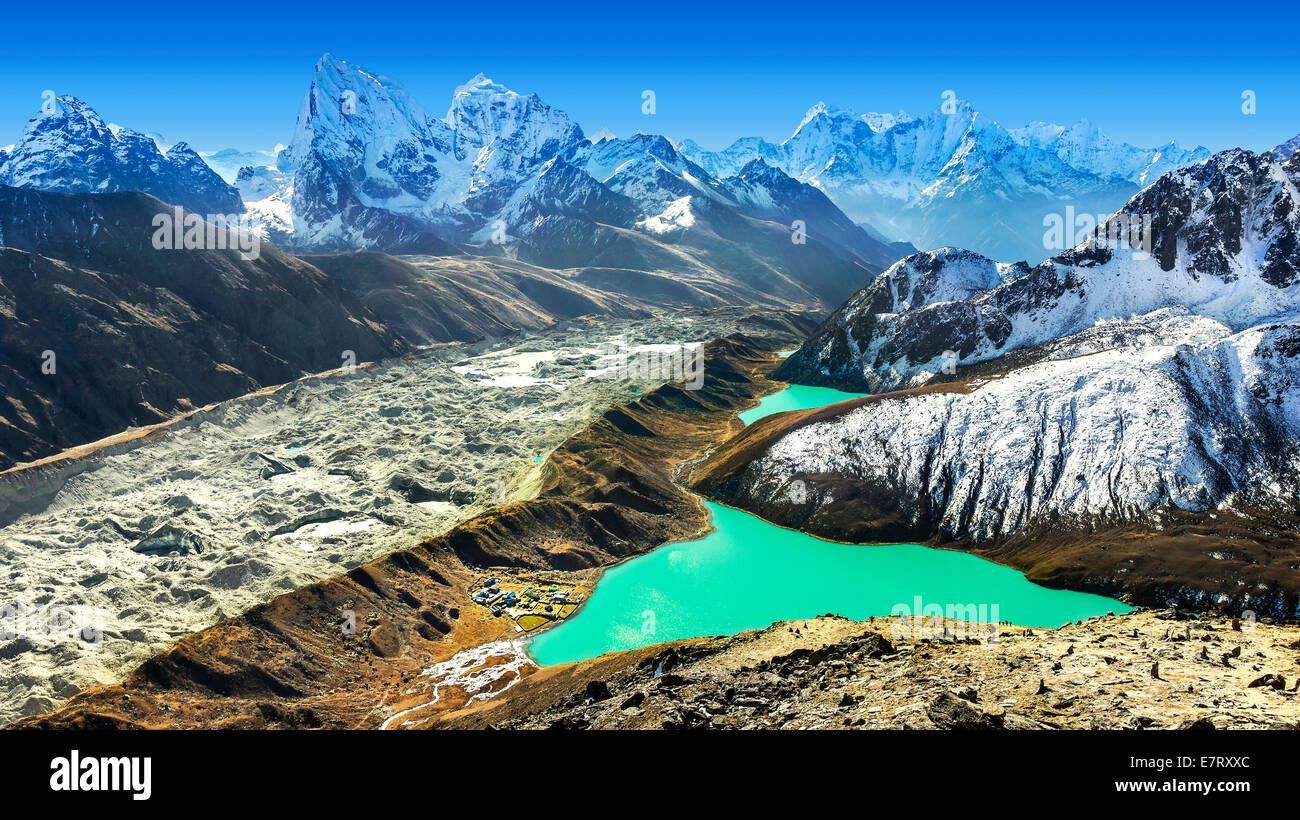 Belle vue de Gokyo Ri, région de l'Everest, au Népal Banque D'Images