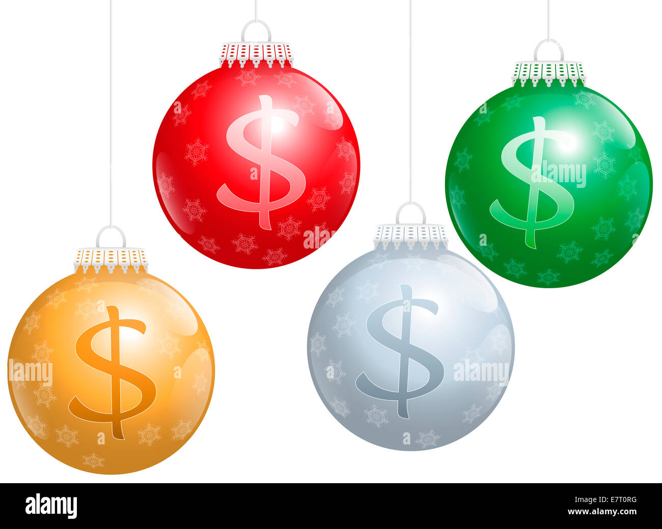 Boules de Noël avec des signes dollar sur elle, comme un symbole pour noël entreprise. Banque D'Images