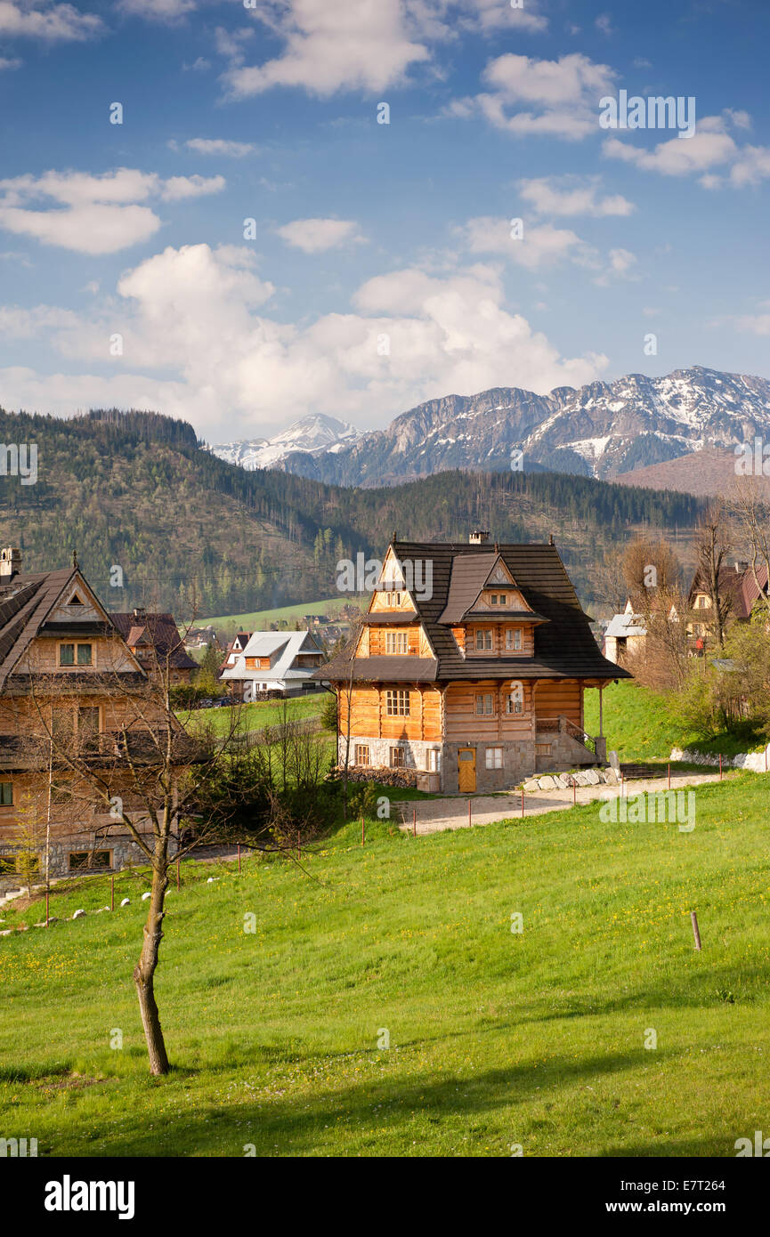 Maison de style Highlands Koscielisko village en pays Tatra Banque D'Images