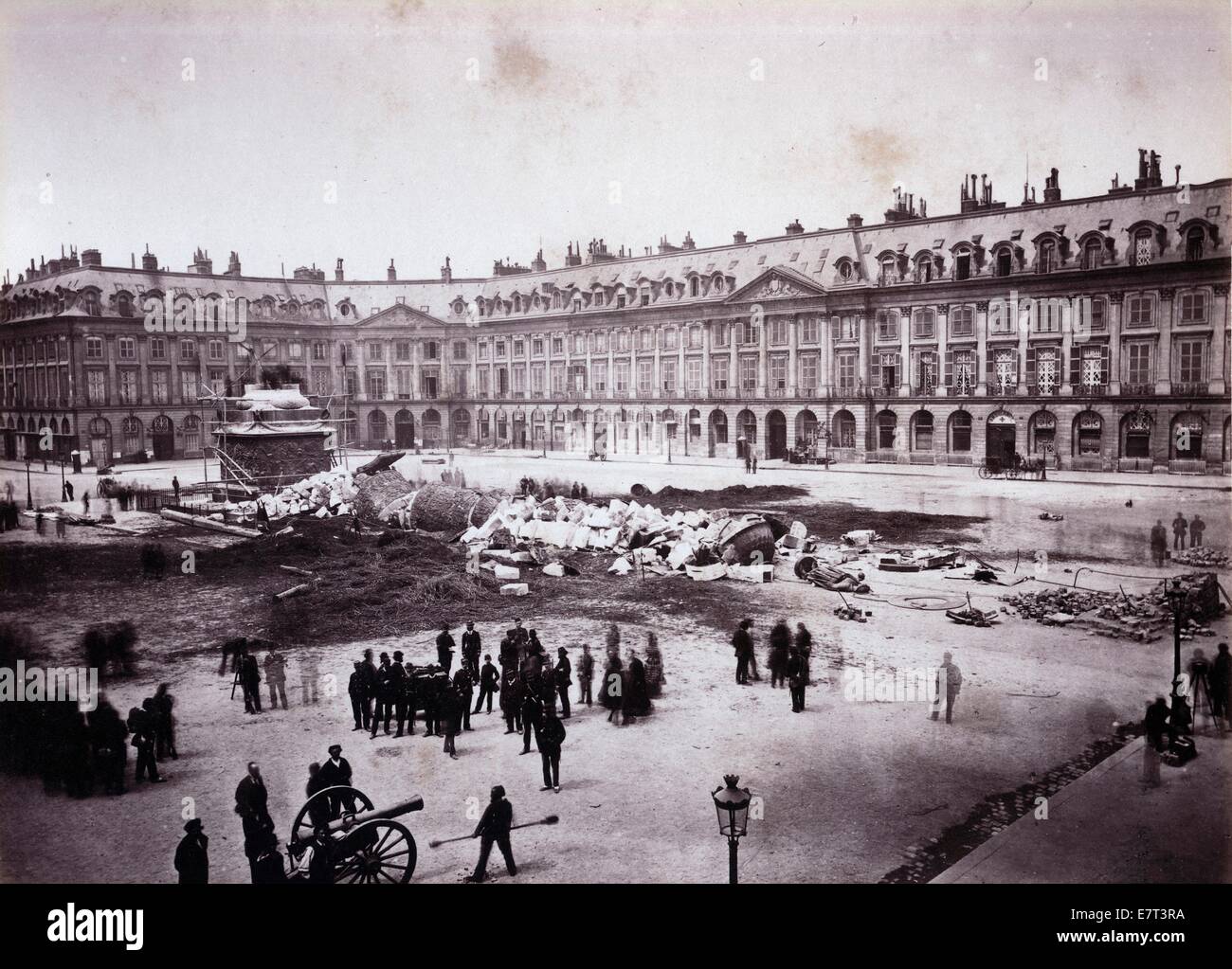 La colonne Vendôme abattue, Paris,1871, par Alphonse J. Liebert Banque D'Images