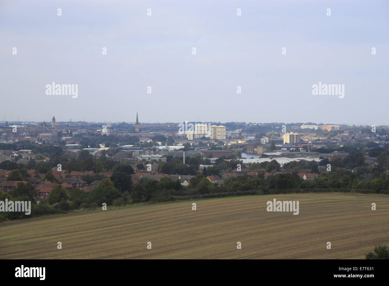 Wakefield, West Yorkshire, vue de Sandal Castle Banque D'Images