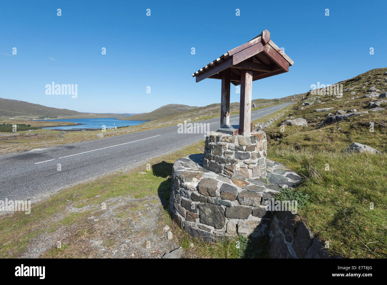 Harris point de départ Allée Pierre marqueur, Isle of Harris, Hébrides extérieures, en Écosse Banque D'Images